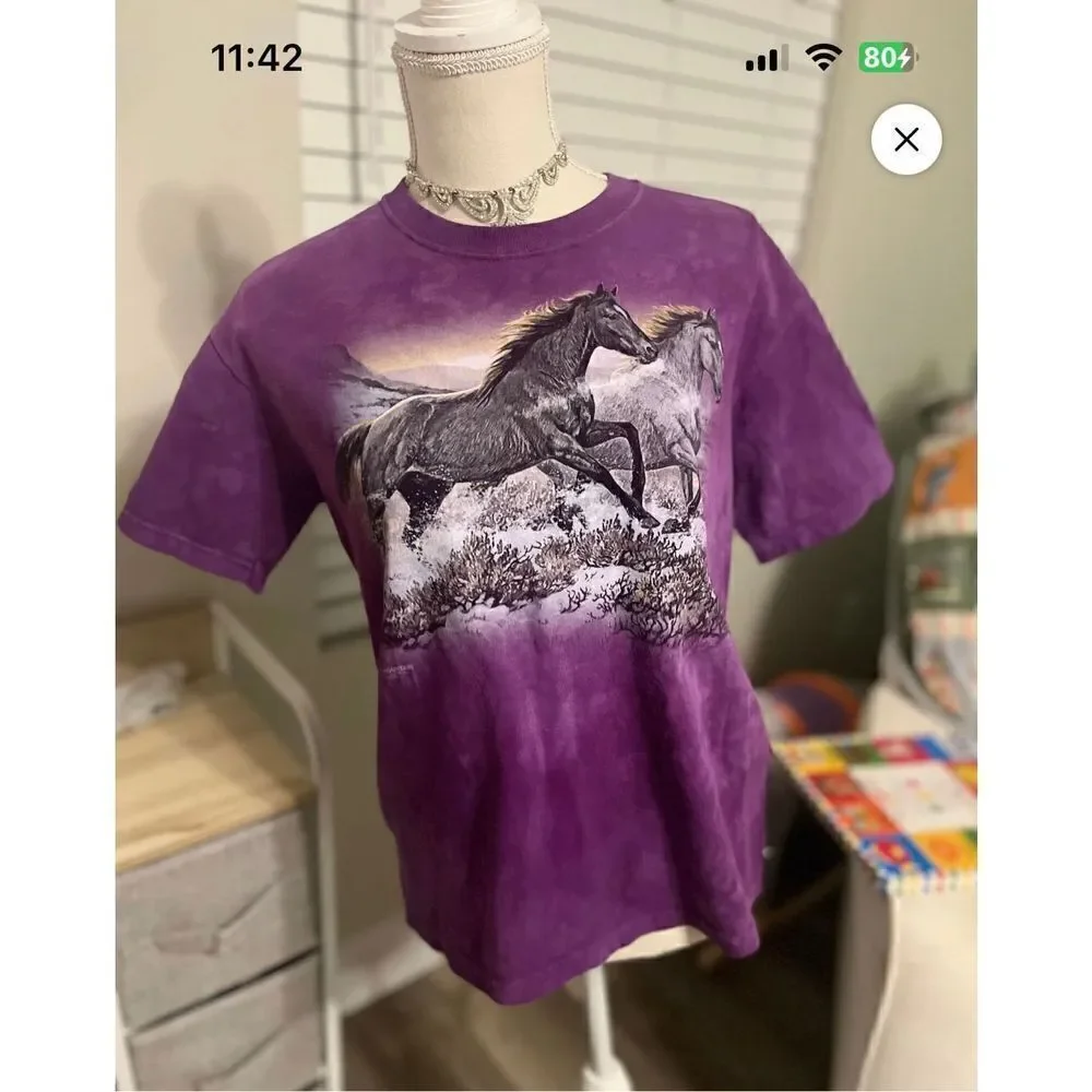 HOLD for John Small NWT the mountain purple horse tee shirt nature - Picture 1 of 2